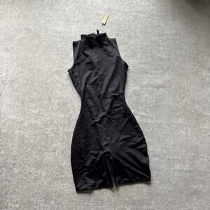 NWT SKIMS All-in-One Mock Neck Sleeveless Onesie Onyx